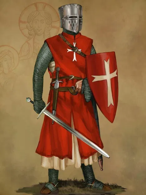 Mô hình 3D Hiệp sĩ Saint John (Knight Hospitaller) cực chi tiết - Image 2