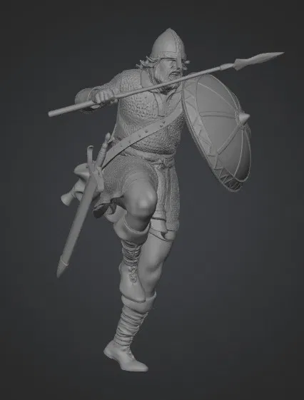 Mô hình 3D chiến binh Anglo-Saxon dũng mãnh để in 3D - Image 1