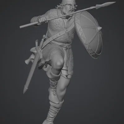 Mô hình 3D chiến binh Anglo-Saxon dũng mãnh để in 3D