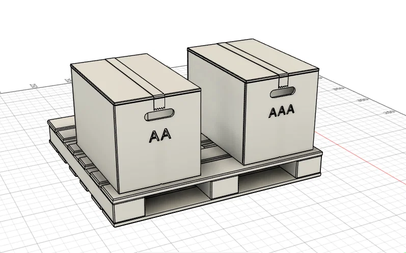 Bộ tổ chức pin hình Pallet & Thùng hàng thu nhỏ (AA & AAA) - Image 4