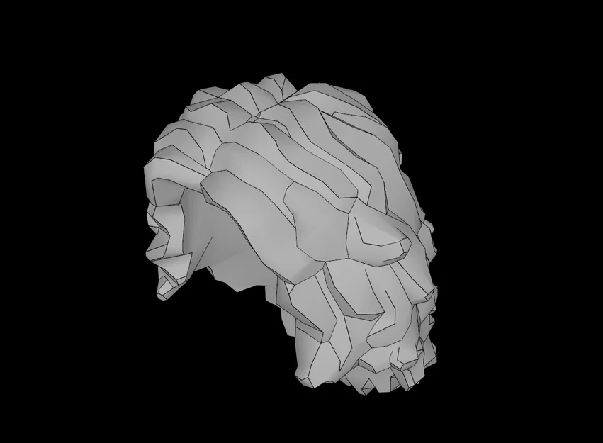 Mẫu tóc dài rẽ ngôi giữa in 3D tương thích với LEGO minifig - Image 1