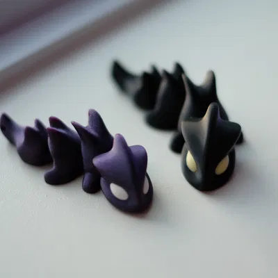 Rồng mini khớp nối 3D: Mẫu in dễ thương, làm nam châm hoặc móc khóa