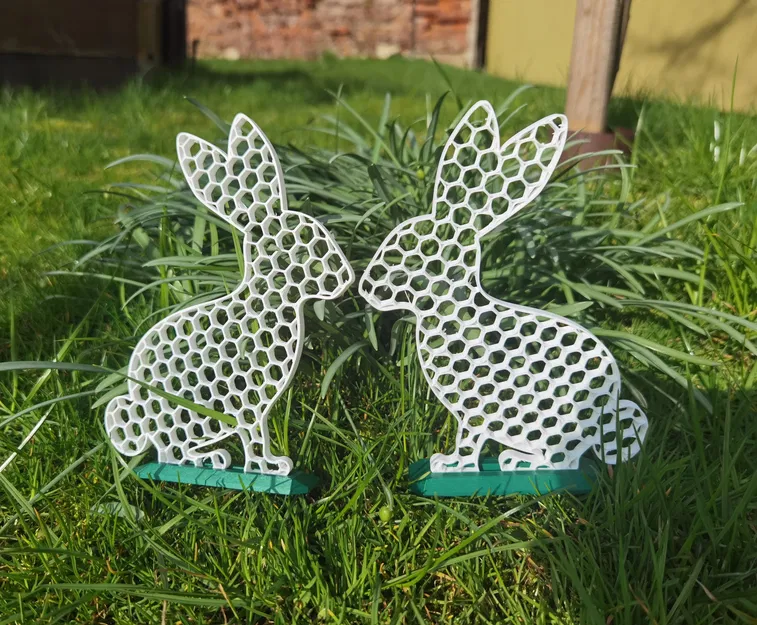 Mô hình chú thỏ trang trí họa tiết tổ ong cho lễ Phục sinh - Image 1