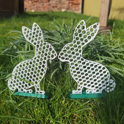 Mô hình chú thỏ trang trí họa tiết tổ ong cho lễ Phục sinh