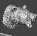 Mô hình đầu gấu hung dữ (Angry Bear Head) dùng trang trí treo tường - Thumbnail 1