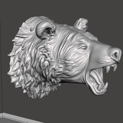 Mô hình đầu gấu hung dữ (Angry Bear Head) dùng trang trí treo tường