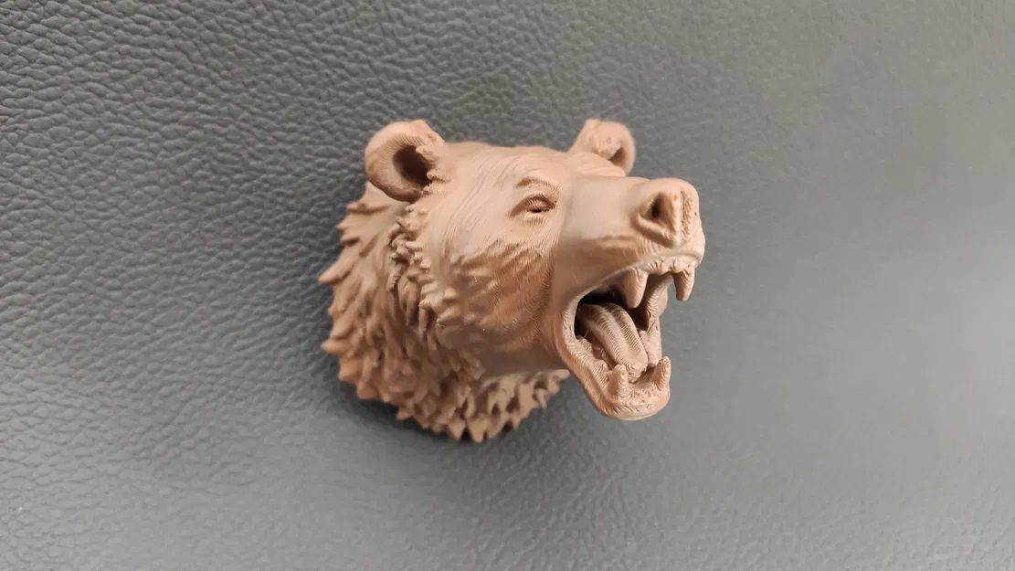Mô hình đầu gấu hung dữ (Angry Bear Head) dùng trang trí treo tường - Image 5