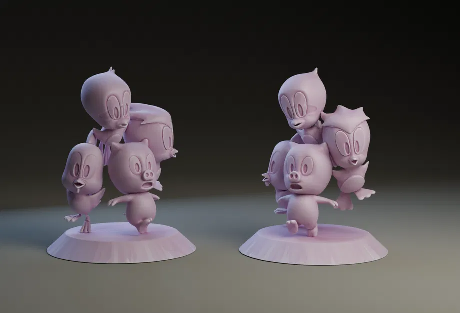 Mô hình 3D Heo con và Gà con dễ thương - Tải file STL miễn phí - Image 1