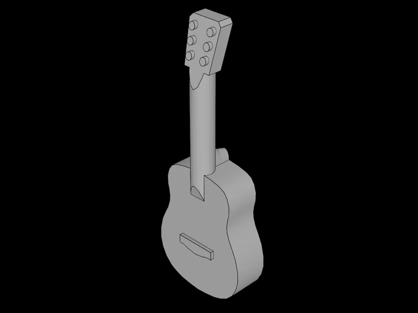 Mô hình đàn Guitar Acoustic tương thích LEGO (File in 3D) - Image 1