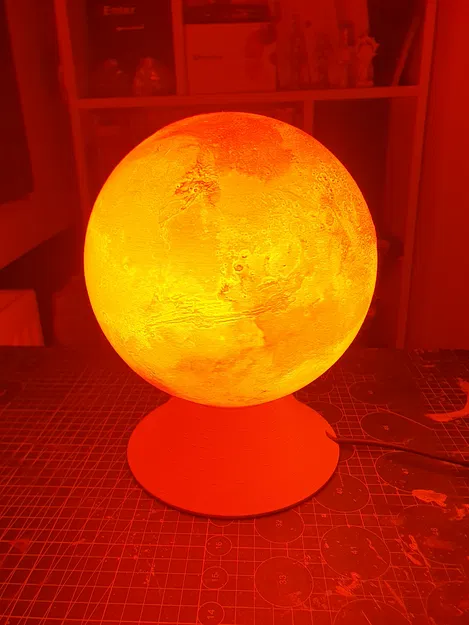 Đèn Sao Hỏa -- Đèn ngủ in 3D -- Bề mặt mô phỏng NASA chân thực - Image 1