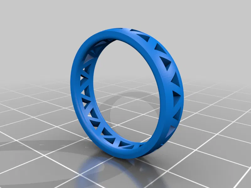 Mẫu nhẫn trang trí in 3D với họa tiết hình học hiện đại - Image 1