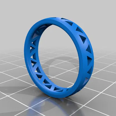 Mẫu nhẫn trang trí in 3D với họa tiết hình học hiện đại