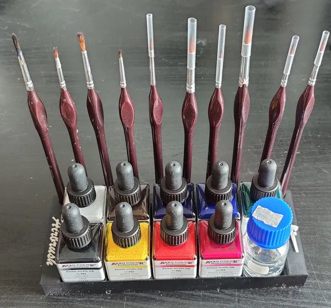 Kệ Đựng Màu Airbrush Kèm Giá Cắm Cọ - Image 1