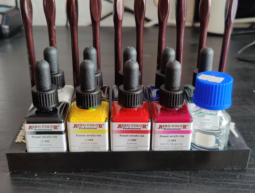 Kệ Đựng Màu Airbrush Kèm Giá Cắm Cọ - Image 2