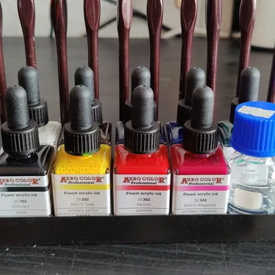 Kệ Đựng Màu Airbrush Kèm Giá Cắm Cọ