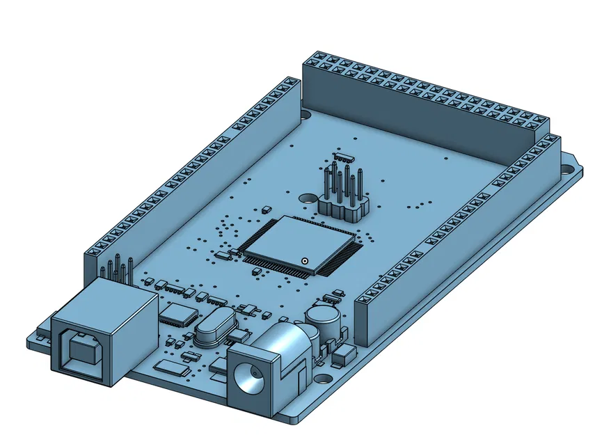 Mô hình 3D chi tiết bảng mạch Arduino Mega 2560 R3 - Image 1