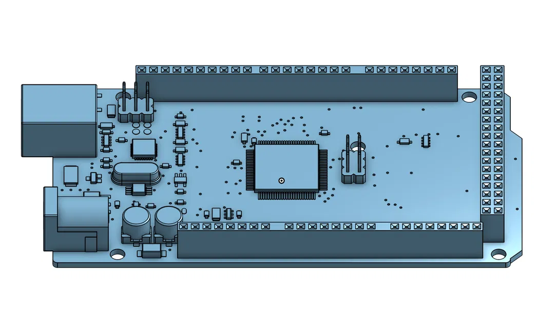 Mô hình 3D chi tiết bảng mạch Arduino Mega 2560 R3 - Image 2