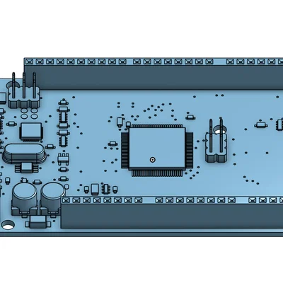 Mô hình 3D chi tiết bảng mạch Arduino Mega 2560 R3