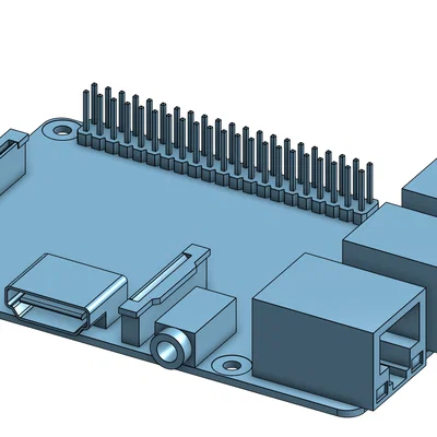 Mô hình 3D Raspberry Pi 3 chính xác cho thiết kế dự án điện tử