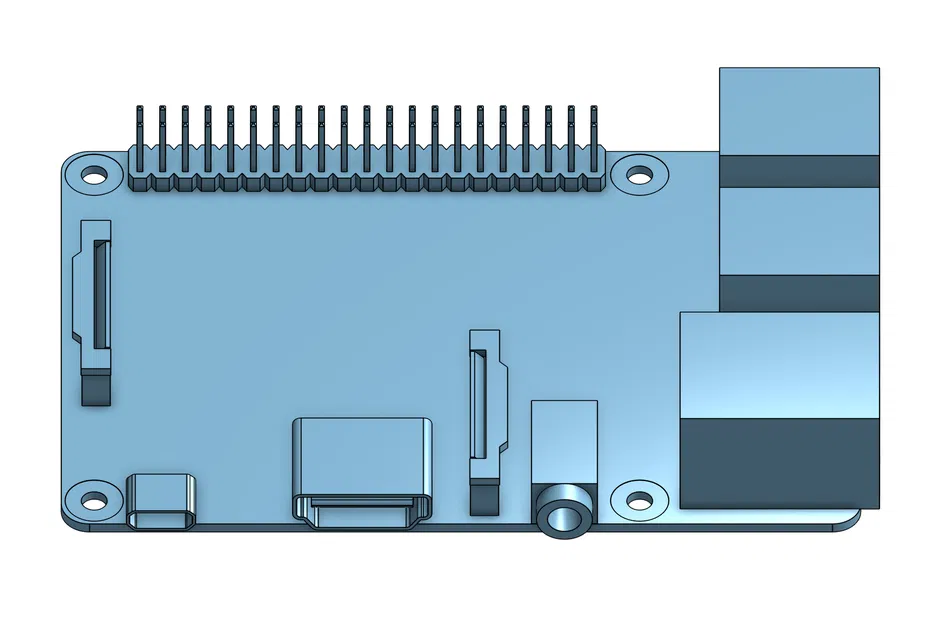 Mô hình 3D Raspberry Pi 3 chính xác cho thiết kế dự án điện tử - Image 2