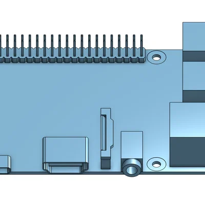 Mô hình 3D Raspberry Pi 3 chính xác cho thiết kế dự án điện tử