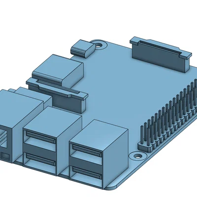 Mô hình 3D Raspberry Pi 3 chính xác cho thiết kế dự án điện tử