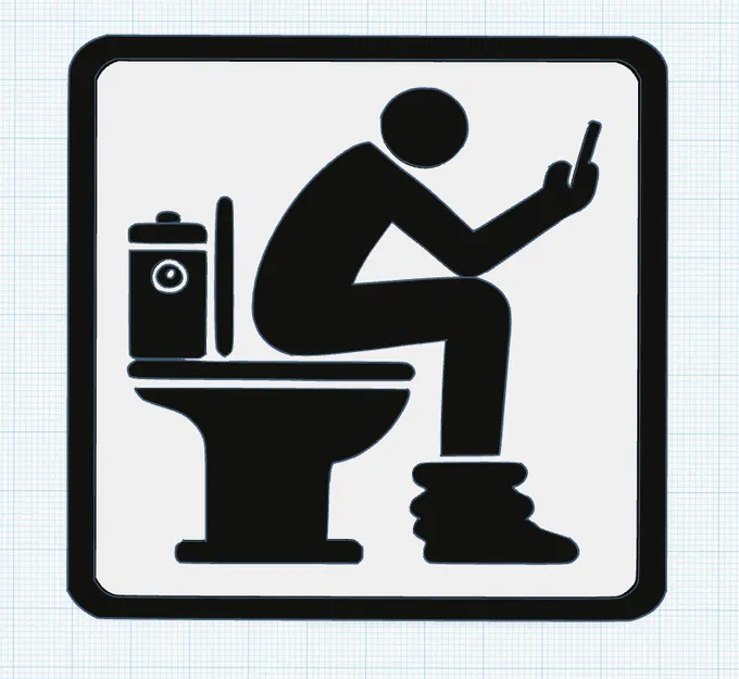 Biển báo nhà vệ sinh vui nhộn in 3D: Người dùng điện thoại - Image 1