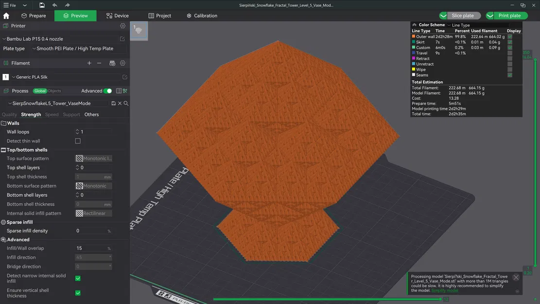 Tháp Fractal Sierpiński Snowflake - Level 5 (Vase Mode) - Image 9