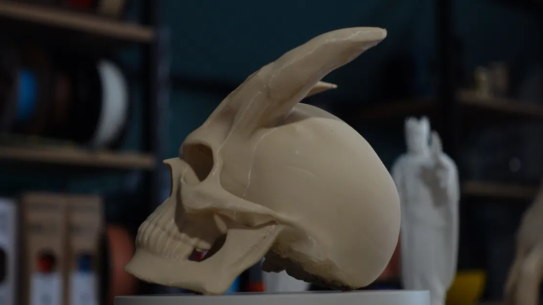 Mô hình đầu lâu quỷ có sừng (Demon skull with horns) độc đáo - Image 2