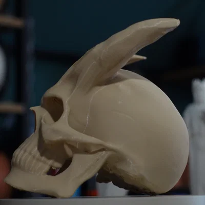 Mô hình đầu lâu quỷ có sừng (Demon skull with horns) độc đáo