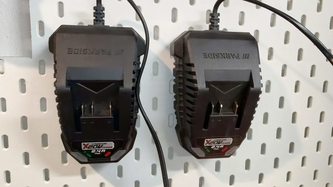 Giá treo sạc Parkside X20V PLG 20 C1 cho bảng IKEA SKADIS - Image 1