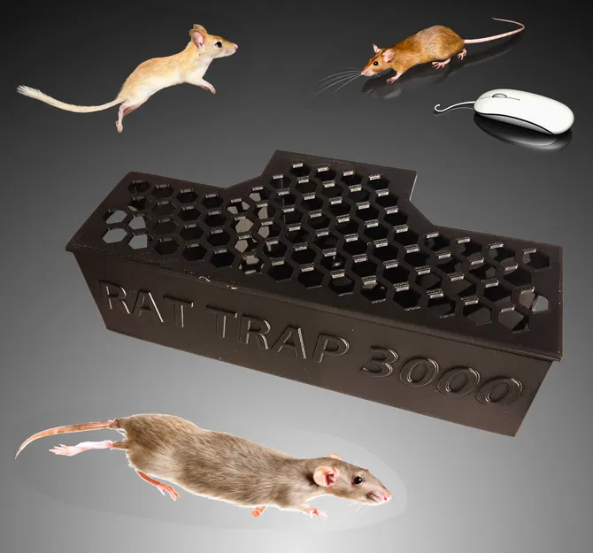 Hộp chứa bả chuột an toàn RAT Trap 3000 tự in 3D tiện lợi - Image 1