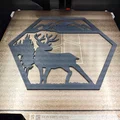 Bộ tranh treo tường lục giác hình thú rừng (Hexagon Wall Art) 3D - Thumbnail 3