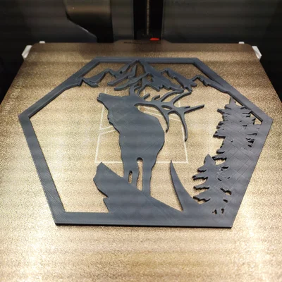 Bộ tranh treo tường lục giác hình thú rừng (Hexagon Wall Art) 3D