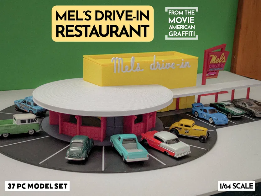 Bộ Mô Hình Mel's Drive-In - Diorama Hot Wheels Tỷ Lệ 1:64 - Image 1