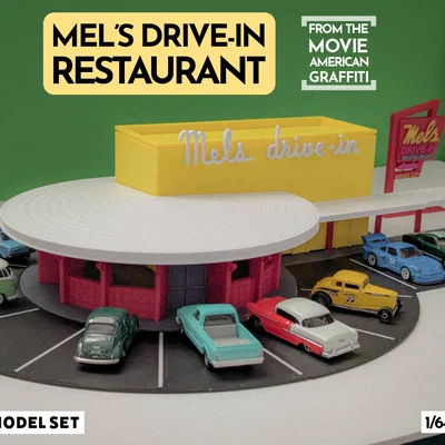 Bộ Mô Hình Mel's Drive-In - Diorama Hot Wheels Tỷ Lệ 1:64