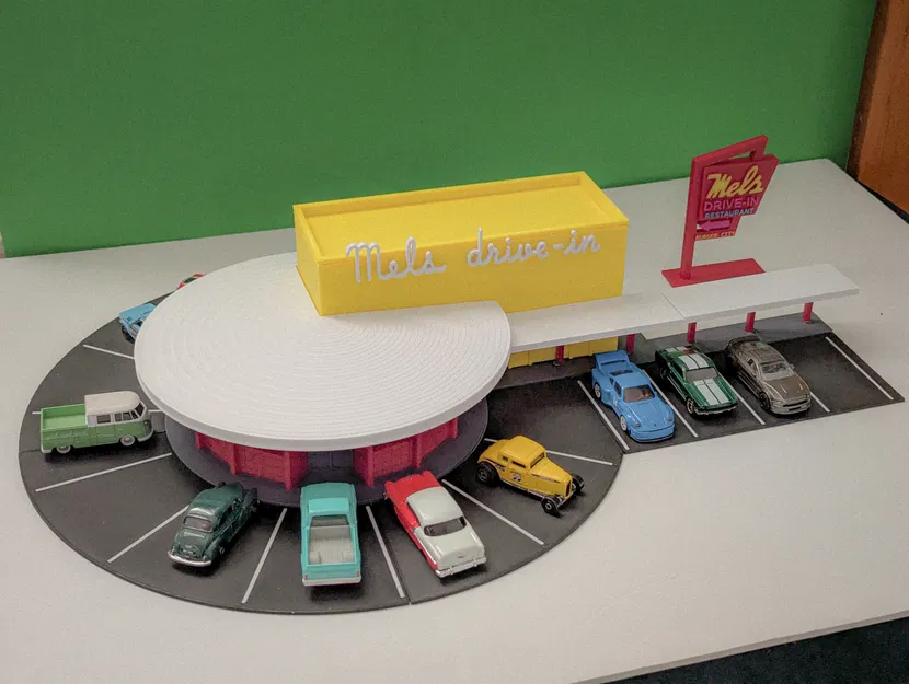 Bộ Mô Hình Mel's Drive-In - Diorama Hot Wheels Tỷ Lệ 1:64 - Image 2