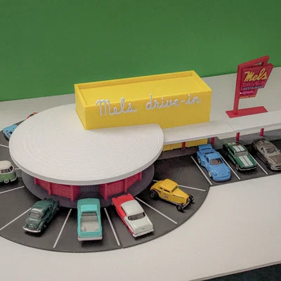 Bộ Mô Hình Mel's Drive-In - Diorama Hot Wheels Tỷ Lệ 1:64