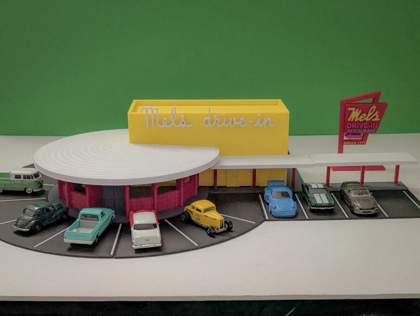 Bộ Mô Hình Mel's Drive-In - Diorama Hot Wheels Tỷ Lệ 1:64 - Image 3