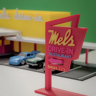 Bộ Mô Hình Mel's Drive-In - Diorama Hot Wheels Tỷ Lệ 1:64