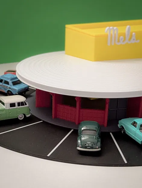 Bộ Mô Hình Mel's Drive-In - Diorama Hot Wheels Tỷ Lệ 1:64 - Image 5