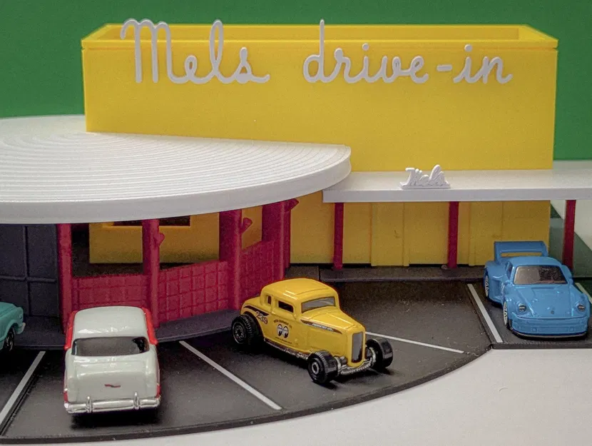 Bộ Mô Hình Mel's Drive-In - Diorama Hot Wheels Tỷ Lệ 1:64 - Image 6