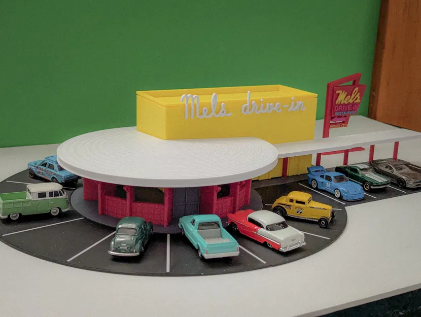 Bộ Mô Hình Mel's Drive-In - Diorama Hot Wheels Tỷ Lệ 1:64 - Image 7
