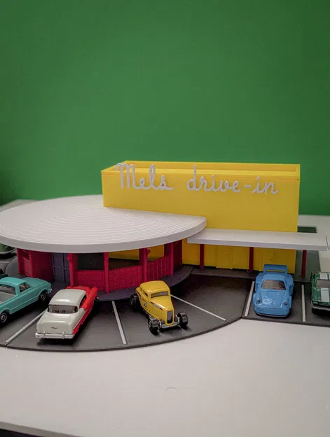 Bộ Mô Hình Mel's Drive-In - Diorama Hot Wheels Tỷ Lệ 1:64 - Image 8