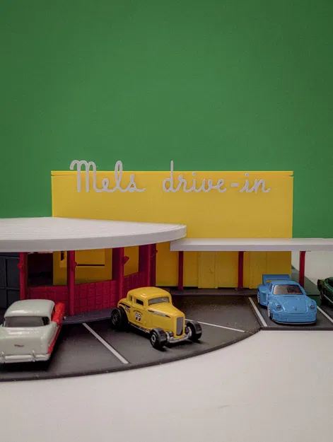 Bộ Mô Hình Mel's Drive-In - Diorama Hot Wheels Tỷ Lệ 1:64 - Image 9