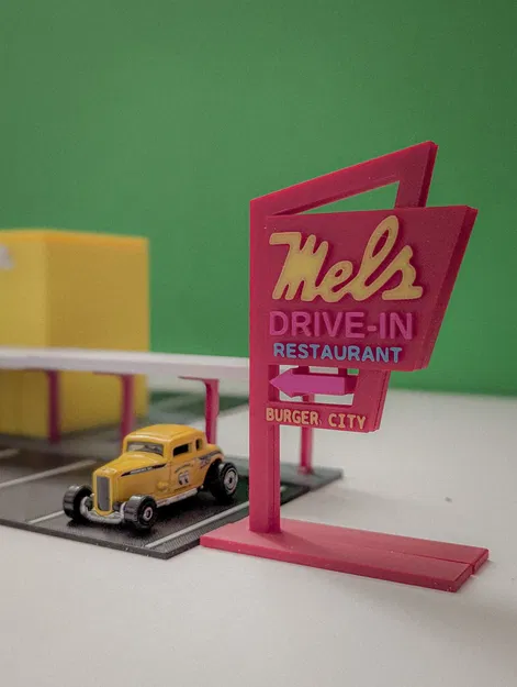 Bộ Mô Hình Mel's Drive-In - Diorama Hot Wheels Tỷ Lệ 1:64 - Image 11