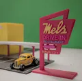 Bộ Mô Hình Mel's Drive-In - Diorama Hot Wheels Tỷ Lệ 1:64 - Thumbnail 11
