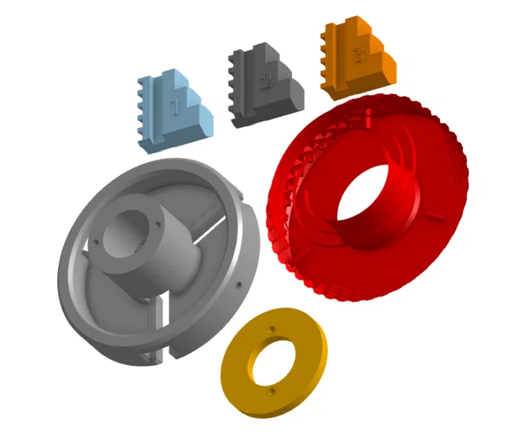 Đầu kẹp ba chấu đa năng cho máy tiện (Lathe Chuck) - Tự in 3D - Image 1