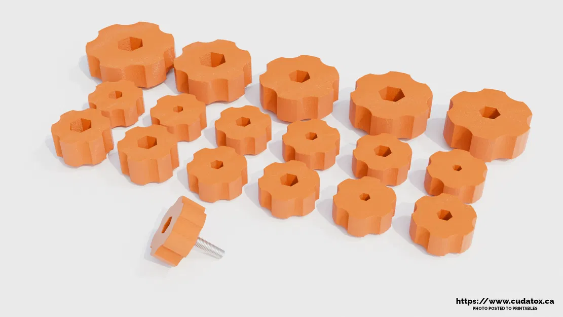 34 Mẫu núm vặn / Thumbscrew - 17 kích thước hệ US và Metric - Image 1