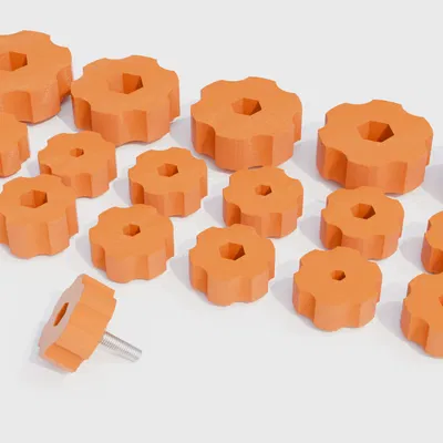 34 Mẫu núm vặn / Thumbscrew - 17 kích thước hệ US và Metric